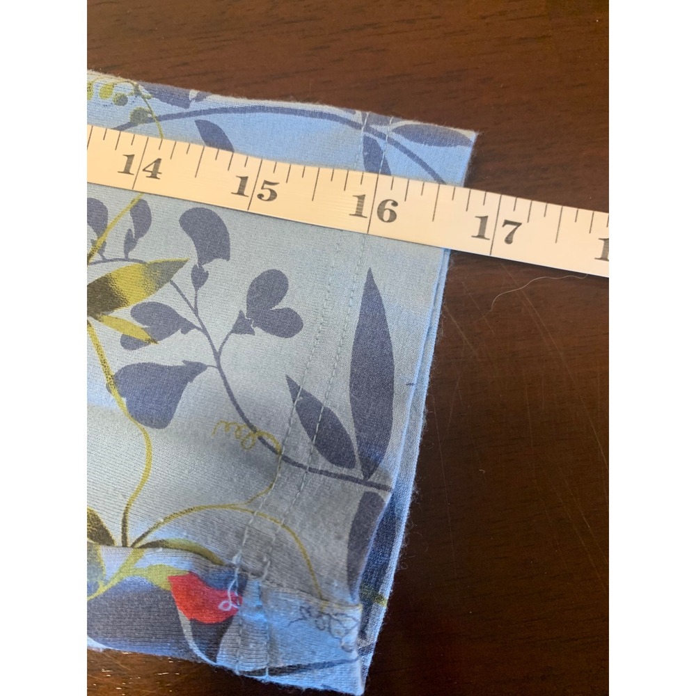 Amber Sun Blue Floral Botanical Print 3/4 Sleeve Knit‎ Top Size M - Picture 6 of 7